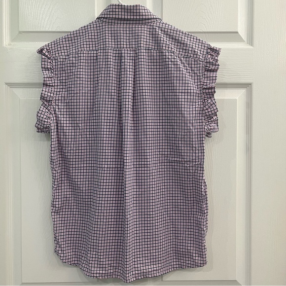 LAUREN by Ralph Lauren Pink Navy White Plaid Womens Button-Down Shirt Top Blouse - Picture 3 of 7